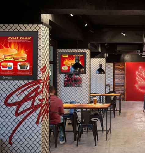 Restaurant digital signage LCD - Inelmatic