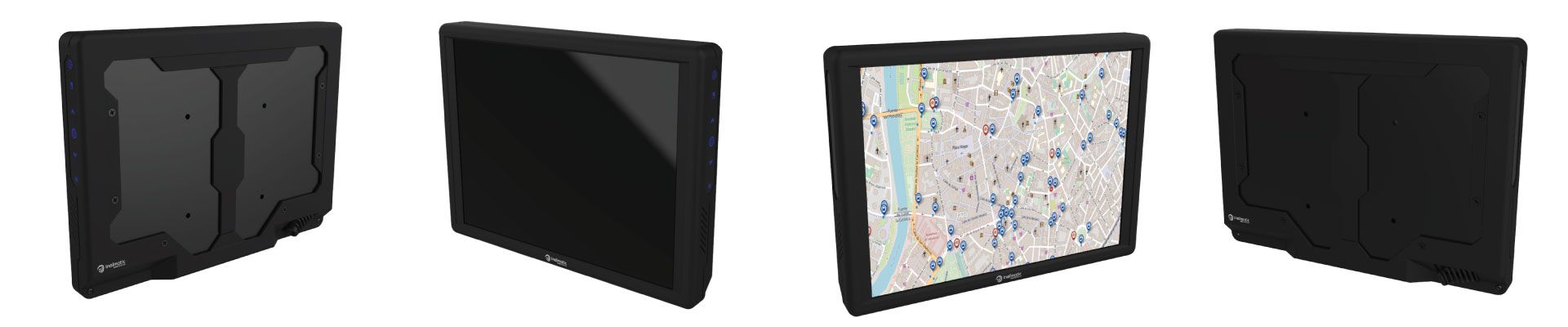 XF1000 10 inches WSVGA rugged vehicle transportation 16:9 dash mount DVI monitor car firefighter truck helicopter - Inelmatic